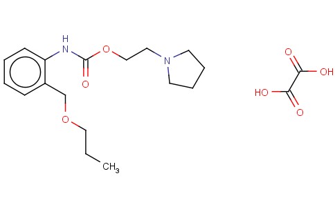 CARBANILIC ACID, O-(PROPOXYMETHYL)-, 2-(1-PYRROLIDINYL)ETHYL ESTER, OX ALATE (1:1